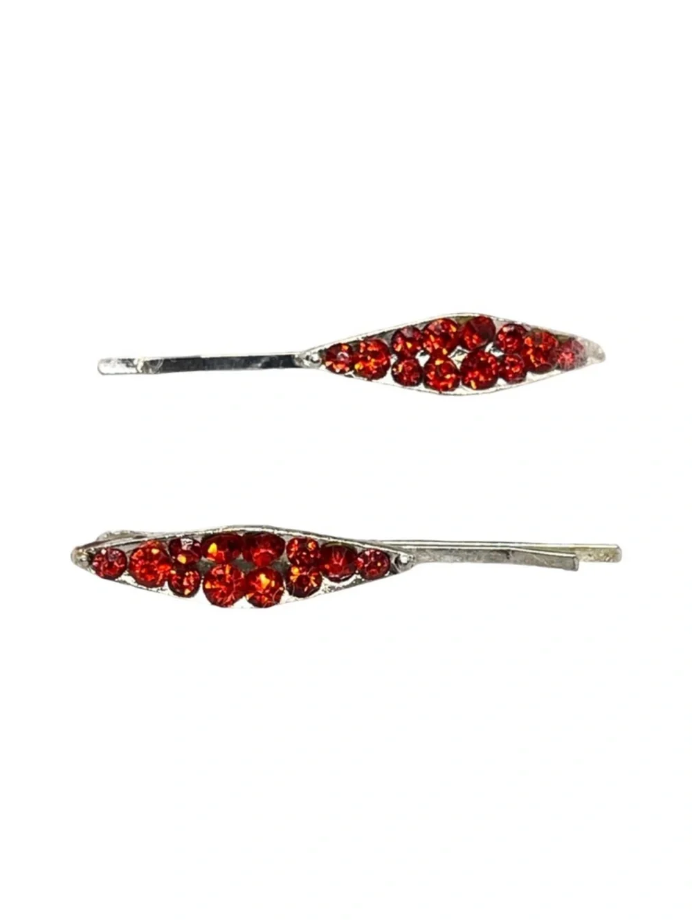 Red Crystal Teardrop Hair Pins - Women Accessories FINAL PRICE DROP